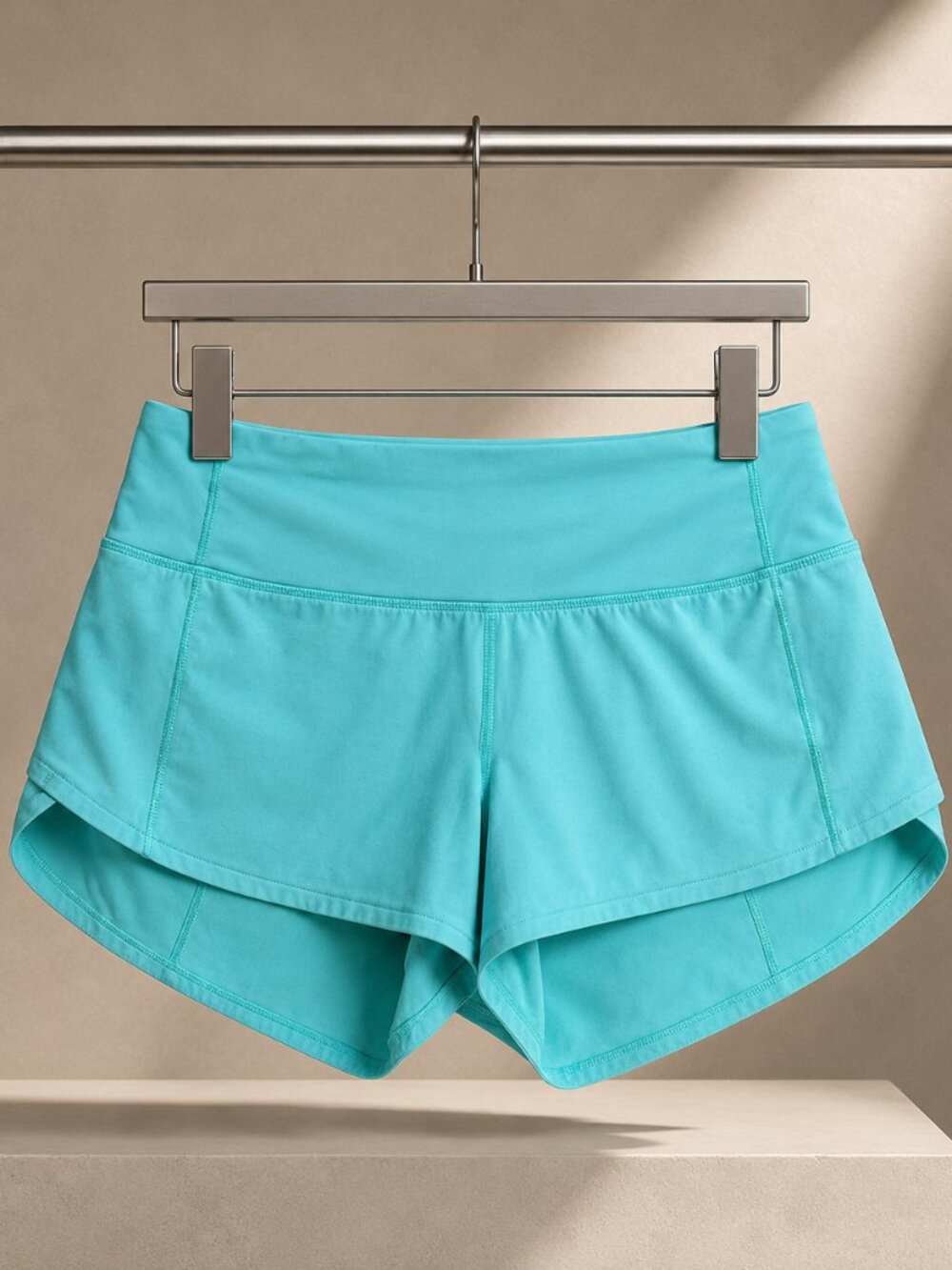 Lululemon Speed Up Shorts Womens Size 2 Turquoise Lined 2.5" Running Zip Pocket